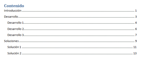 tabla de contenido normas apa