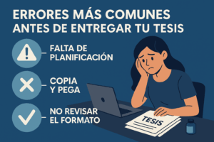 Errores comunes antes de entregar una tesis: planificación, plagio y formato